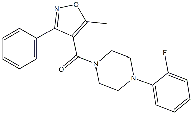 [4-(2-fluorophenyl)piperazino](5-methyl-3-phenyl-4-isoxazolyl)methanone 结构式