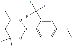 2-[4-Methoxy-2-(trifluoromethyl)phenyl]-4,4,6-trimethyl-1,3,2-dioxaborinane 结构式