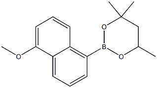 2-(5-Methoxynaphthalen-1-yl)-4,4,6-trimethyl-1,3,2-dioxaborinane 结构式