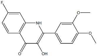 2-(3,4-dimethoxyphenyl)-7-fluoro-3-hydroxyquinolin-4(1H)-one 结构式