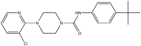 N-(4-t-Butylphenyl)-4-(3-chloropyridin-2-yl)tetrahydropyrazine-1(2H)-carboxamide 结构式