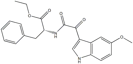 N-[[(5-Methoxy-1H-indol-3-yl)carbonyl]carbonyl]-D-phenylalanine ethyl ester 结构式