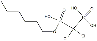 (Dihydroxyphosphinyldichloromethyl)phosphonic acid hexyl ester 结构式