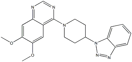 4-[4-(1H-Benzotriazol-1-yl)-1-piperidinyl]-6,7-dimethoxyquinazoline 结构式