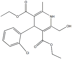 4-(2-Chlorophenyl)-2-hydroxymethyl-6-methyl-1,4-dihydropyridine-3,5-dicarboxylic acid diethyl ester 结构式