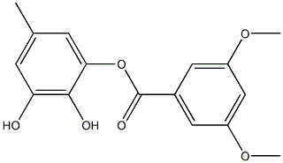3,5-Dimethoxybenzoic acid 2,3-dihydroxy-5-methylphenyl ester 结构式