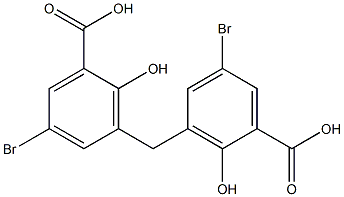 3,3'-Methylenebis(5-bromo-2-hydroxybenzoic acid) 结构式