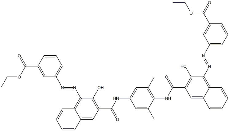 N,N'-(2,6-Dimethyl-1,4-phenylene)bis[4-[[3-(ethoxycarbonyl)phenyl]azo]-3-hydroxy-2-naphthalenecarboxamide] 结构式