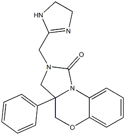 3a-Phenyl-2,3,3a,4-tetrahydro-2-[(1-imidazolin-2-yl)methyl]-1H-imidazo[5,1-c][1,4]benzoxazin-1-one 结构式