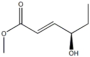 (2E,4R)-4-Hydroxy-2-hexenoic acid methyl ester 结构式