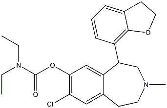 Diethylcarbamic acid [(7-chloro-3-methyl-1-(2,3-dihydrobenzofuran-7-yl)-2,3,4,5-tetrahydro-1H-3-benzazepin)-8-yl] ester 结构式