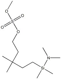 Dimethyl(dimethylamino)(5-(methoxysulfonyloxy)-3,3-dimethylpentyl)silane 结构式