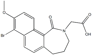 2,3,4,5-Tetrahydro-8-bromo-9-methoxy-1-oxo-1H-naphth[1,2-c]azepine-2-acetic acid 结构式
