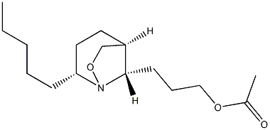 Acetic acid 3-[(2R,5S,8S)-2-pentyl-1-aza-7-oxabicyclo[3.2.1]octan-8-yl]propyl ester 结构式