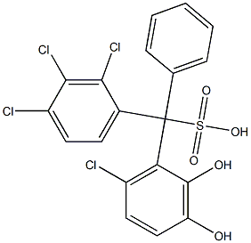 (6-Chloro-2,3-dihydroxyphenyl)(2,3,4-trichlorophenyl)phenylmethanesulfonic acid 结构式