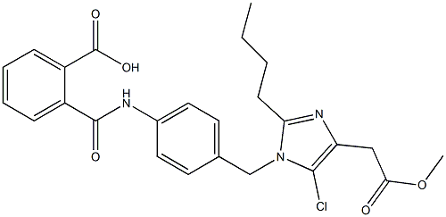 2-Butyl-5-chloro-1-[4-[2-(hydroxycarbonyl)benzoylamino]benzyl]-1H-imidazole-4-acetic acid methyl ester 结构式