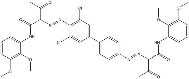 4,4'-Bis[[1-(2,3-dimethoxyphenylamino)-1,3-dioxobutan-2-yl]azo]-3,5-dichloro-1,1'-biphenyl 结构式