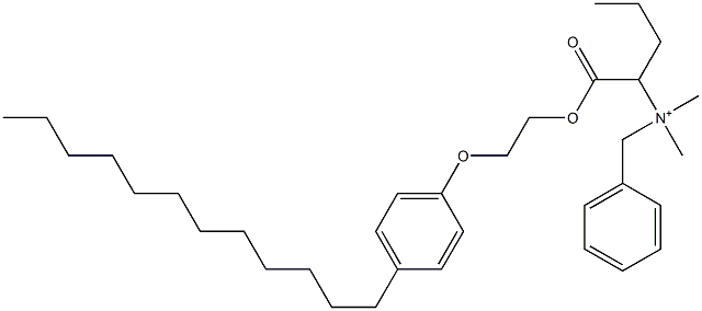 N,N-Dimethyl-N-benzyl-N-[1-[[2-(4-dodecylphenyloxy)ethyl]oxycarbonyl]butyl]aminium 结构式