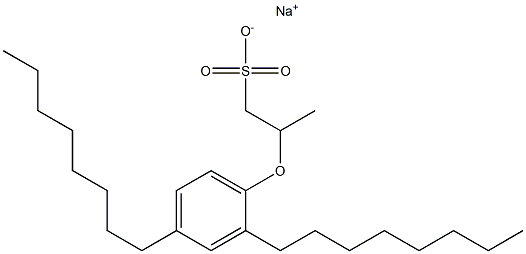 2-(2,4-Dioctylphenoxy)propane-1-sulfonic acid sodium salt 结构式