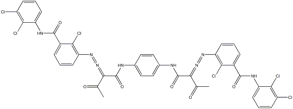 3,3'-[1,4-Phenylenebis[iminocarbonyl(acetylmethylene)azo]]bis[N-(2,3-dichlorophenyl)-2-chlorobenzamide] 结构式