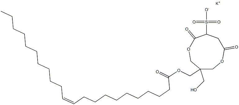 1-[[[(Z)-1-Oxo-11-docosen-1-yl]oxy]methyl]-1-(hydroxymethyl)-4,7-dioxo-3,8-dioxacyclononane-6-sulfonic acid potassium salt 结构式