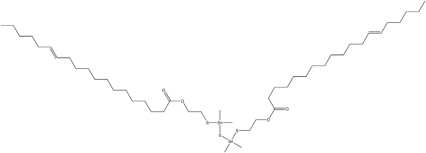 Bis[dimethyl[[2-(12-octadecenylcarbonyloxy)ethyl]thio]stannyl] sulfide 结构式