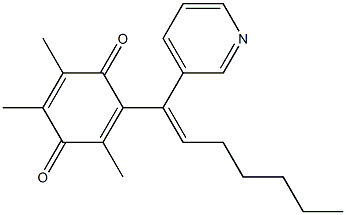 2-[(E)-1-(3-Pyridinyl)-1-heptenyl]-3,5,6-trimethyl-p-benzoquinone 结构式