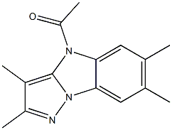 4-Acetyl-2,3,6,7-tetramethyl-4H-pyrazolo[1,5-a]benzimidazole 结构式