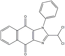 2-(Dichloromethyl)-1-phenyl-1H-naphth[2,3-d]imidazole-4,9-dione 结构式