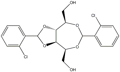 2-O,5-O:3-O,4-O-Bis(2-chlorobenzylidene)-D-glucitol 结构式