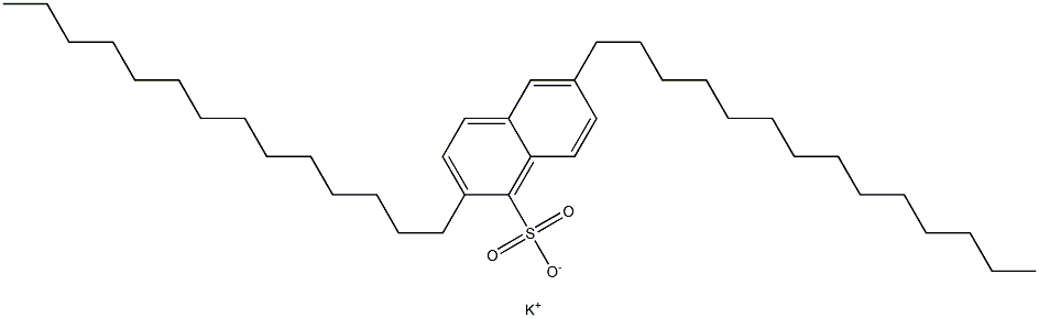 2,6-Ditetradecyl-1-naphthalenesulfonic acid potassium salt 结构式