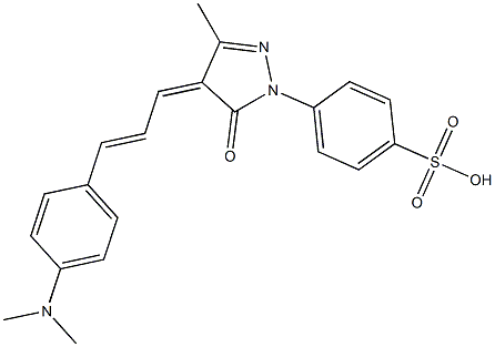 4-[[4-[3-[4-(Dimethylamino)phenyl]-2-propenylidene]-4,5-dihydro-3-methyl-5-oxo-1H-pyrazol]-1-yl]benzenesulfonic acid 结构式
