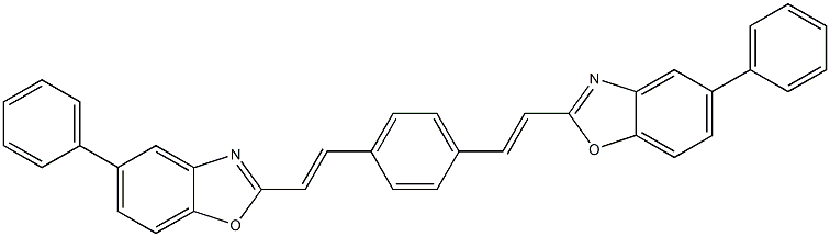 2,2'-[1,4-Phenylenebis[(E)-1,2-ethenediyl]]bis[5-phenylbenzoxazole] 结构式