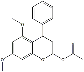 5,7-Dimethoxy-3,4-dihydro-4-phenyl-2H-1-benzopyran-2-ol acetate 结构式