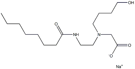 N-(4-Hydroxybutyl)-N-[2-(octanoylamino)ethyl]aminoacetic acid sodium salt 结构式