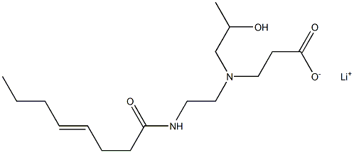 3-[N-(2-Hydroxypropyl)-N-[2-(4-octenoylamino)ethyl]amino]propionic acid lithium salt 结构式