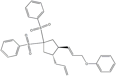 (3R,4R)-4-Allyl-3-(3-phenoxy-1-propenyl)-1,1-bis(phenylsulfonyl)cyclopentane 结构式