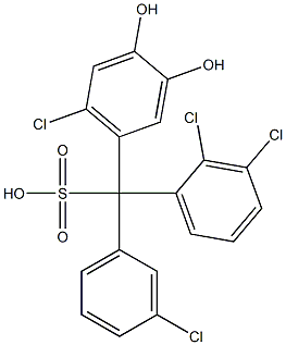 (3-Chlorophenyl)(2,3-dichlorophenyl)(6-chloro-3,4-dihydroxyphenyl)methanesulfonic acid 结构式