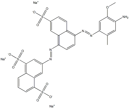 4-(4-Amino-5-methoxy-2-methylphenylazo)-(1,2'-azobisnaphthalene)-4',7,8'-trisulfonic acid trisodium salt 结构式