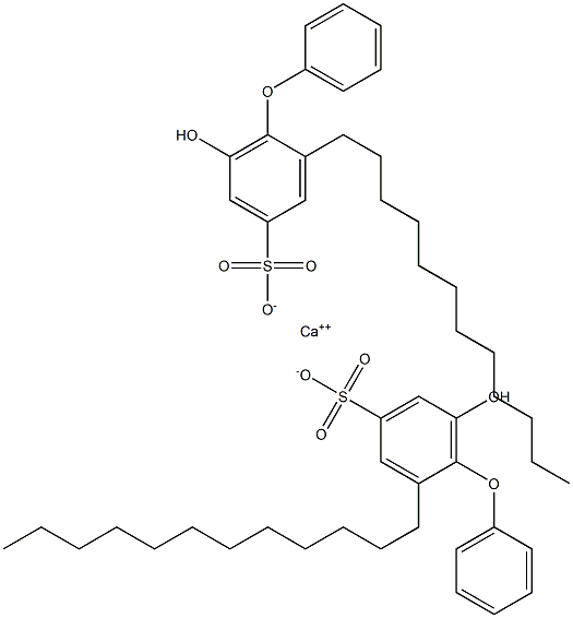 Bis(6-hydroxy-2-dodecyl[oxybisbenzene]-4-sulfonic acid)calcium salt 结构式