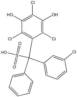 (3-Chlorophenyl)(2,4,6-trichloro-3,5-dihydroxyphenyl)phenylmethanesulfonic acid 结构式