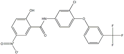 2-Hydroxy-5-nitro-N-[3-chloro-4-(3-trifluoromethylphenoxy)phenyl]benzamide 结构式
