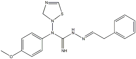 Dihydro-N-[(imino)[2-(2-phenylethylidene)hydrazino]methyl]-N-(4-methoxyphenyl)-1,2,4-thiadiazol-2(3H)-amine 结构式