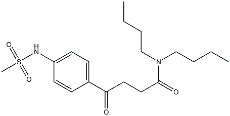 N,N-Dibutyl-4-(4-methylsulfonylaminophenyl)-4-oxobutylamide 结构式