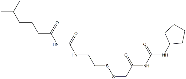 1-(5-Methylhexanoyl)-3-[2-[[(3-cyclopentylureido)carbonylmethyl]dithio]ethyl]urea 结构式