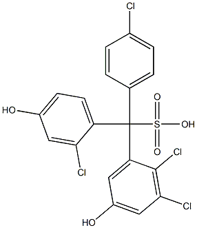 (4-Chlorophenyl)(2-chloro-4-hydroxyphenyl)(2,3-dichloro-5-hydroxyphenyl)methanesulfonic acid 结构式