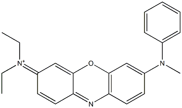 N,N-Diethyl-N-[7-(N-methylanilino)-3H-phenoxazin-3-ylidene]aminium 结构式