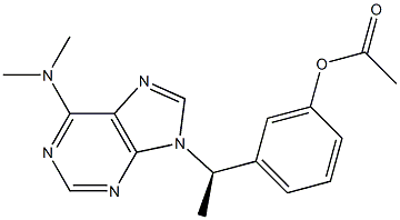 9-[(R)-1-(3-Acetyloxyphenyl)ethyl]-N,N-dimethyl-9H-purin-6-amine 结构式