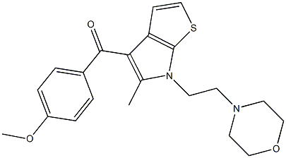 (4-Methoxyphenyl)[6-(2-morpholinoethyl)-5-methyl-6H-thieno[2,3-b]pyrrol-4-yl]methanone 结构式