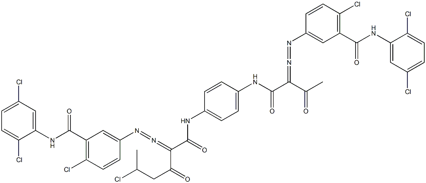 3,3'-[2-(1-Chloroethyl)-1,4-phenylenebis[iminocarbonyl(acetylmethylene)azo]]bis[N-(2,5-dichlorophenyl)-6-chlorobenzamide] 结构式